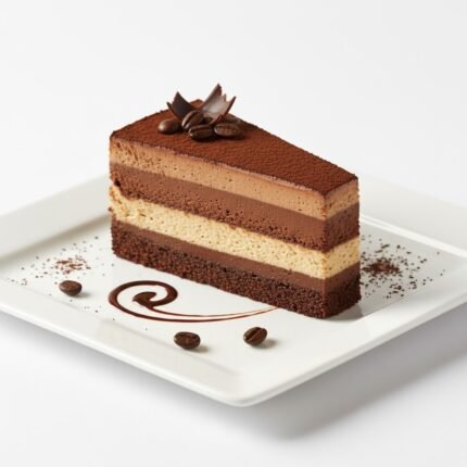 Chocolate and coffee mousse cake